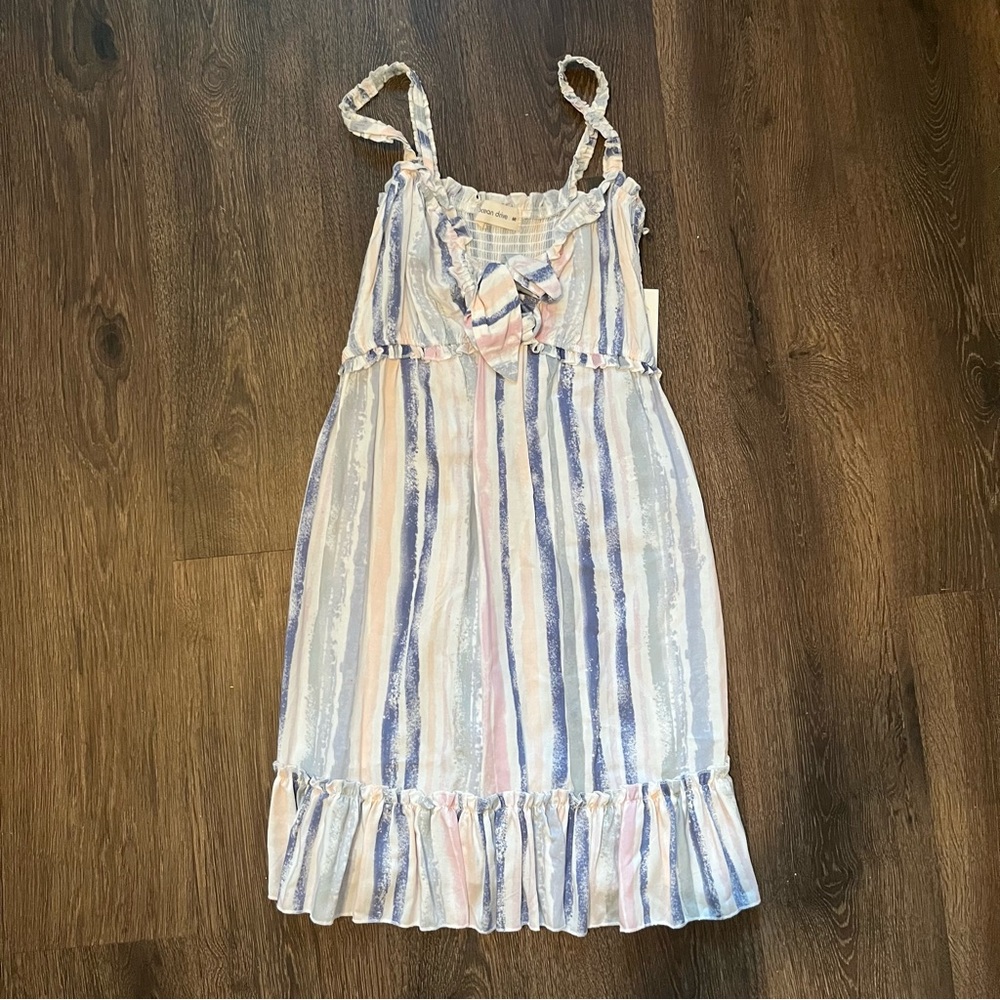 NWT Ocean Drive Vintage Havana Smocked Back Ruffle Dress